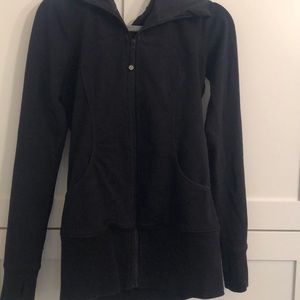 Black lululemon long zip up